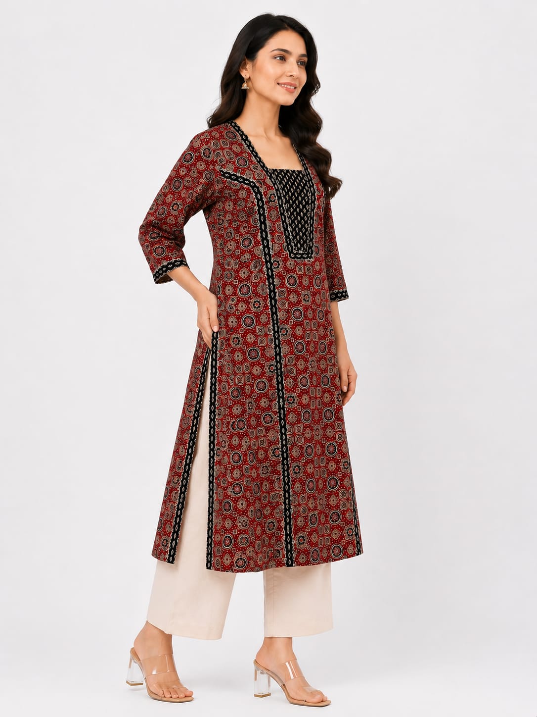 Princess Cut Gamthi Ajrakh Kurta