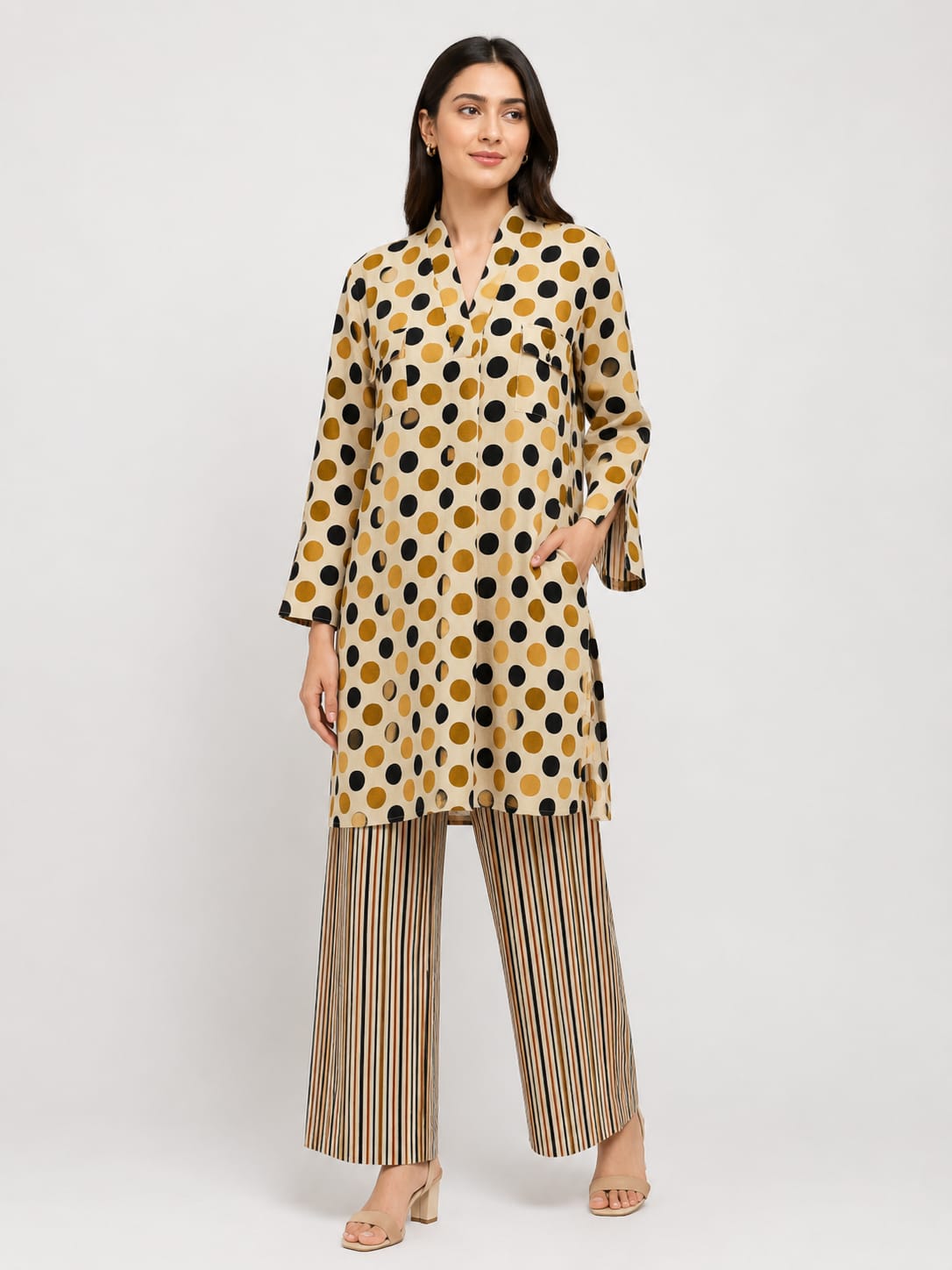 Cotton Handblock Polka Co-Ord Set