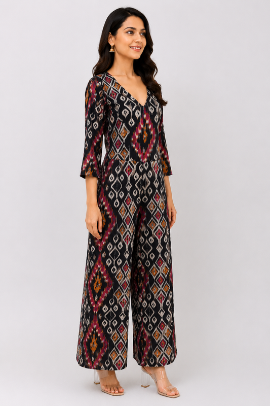 Ikat Print Jumpsuit