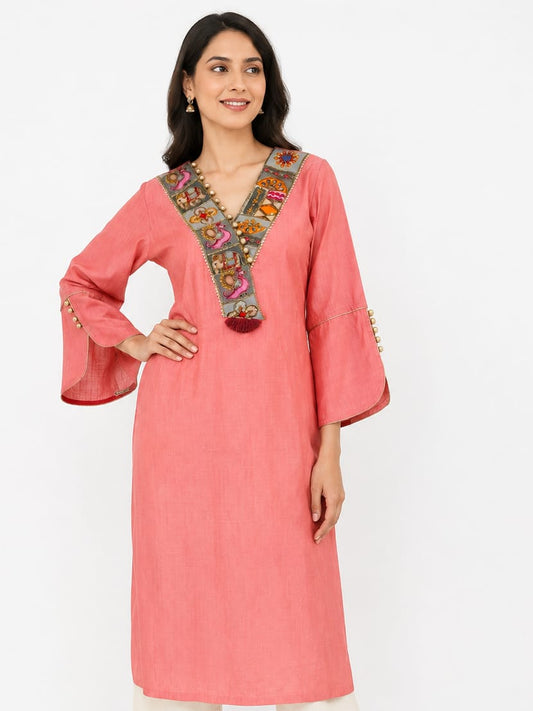 Pink Vertican Kurta