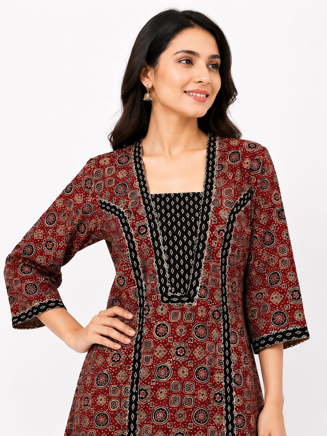 Princess Cut Gamthi Ajrakh Kurta