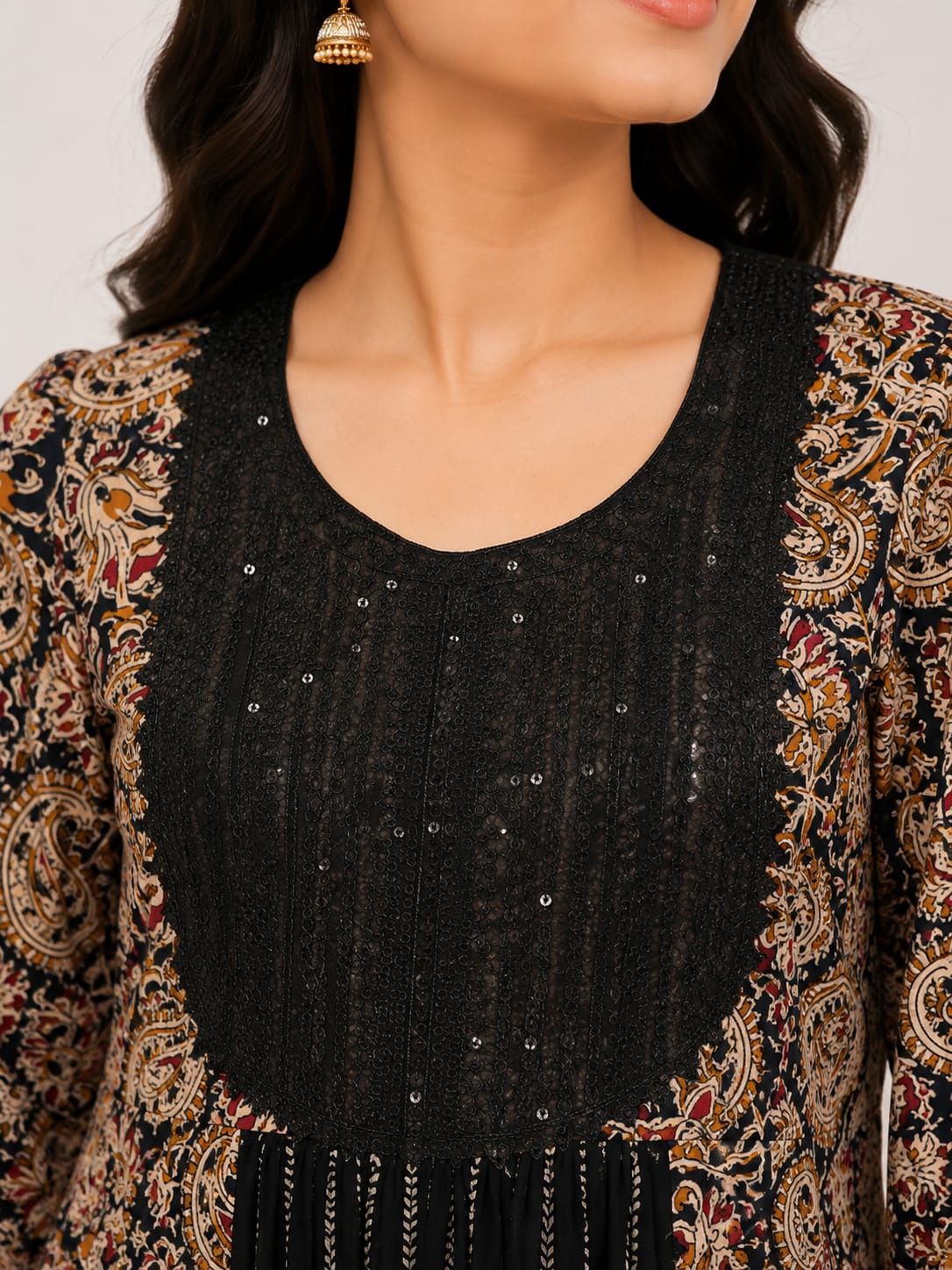 Navy Blue Kalamkari Cotton Kurta