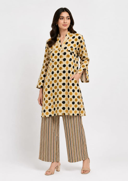 Cotton Handblock Polka Co-Ord Set