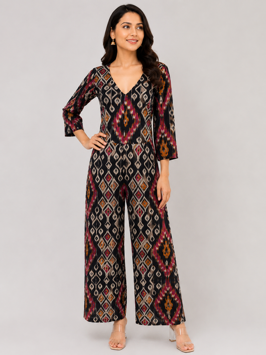 Ikat Print Jumpsuit