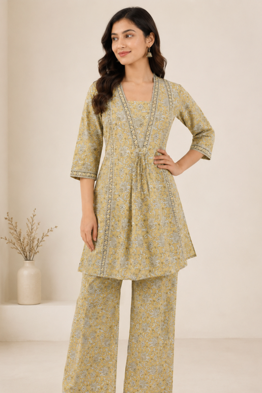 Allover Print Cotton Co-Ord Set