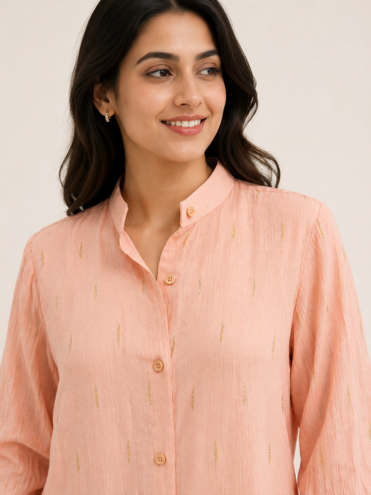 Pastel Pink Crush Rayon Shirt